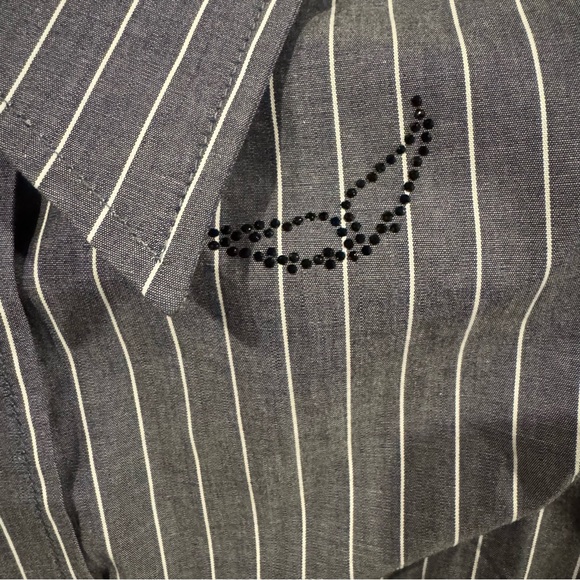 Zadig & Voltaire Taskiz Strass button up shirt embellished striped S - Picture 9 of 16
